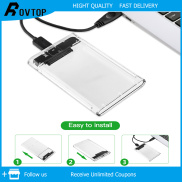 Rovtop HDD SSD Case Hard Drive 2.5 inch Transparent Box SATA 3 to USB 3.0