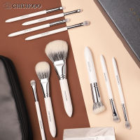 CHICHODO Makeup Brush-2021 New Luxurious Pure White 10 Brushes set-High Level Fox&amp;Goat&amp;Synthetic Hair Professional Beauty pen