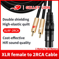 GOLLEY LION XLR หญิง2RCA ชาย YS Plitter สายแพทช์,3ขา XLR หญิงคู่อาร์ซีเอชายเสียบสเตอริโอสายสัญญาณเสียงเชื่อมต่อ,สำหรับไมโครโฟนผสมคอนโซลเครื่องขยายเสียง