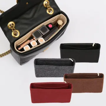 Multi Pocket Organizer Insert Bag Felt Cloth Zipper Cosmetic