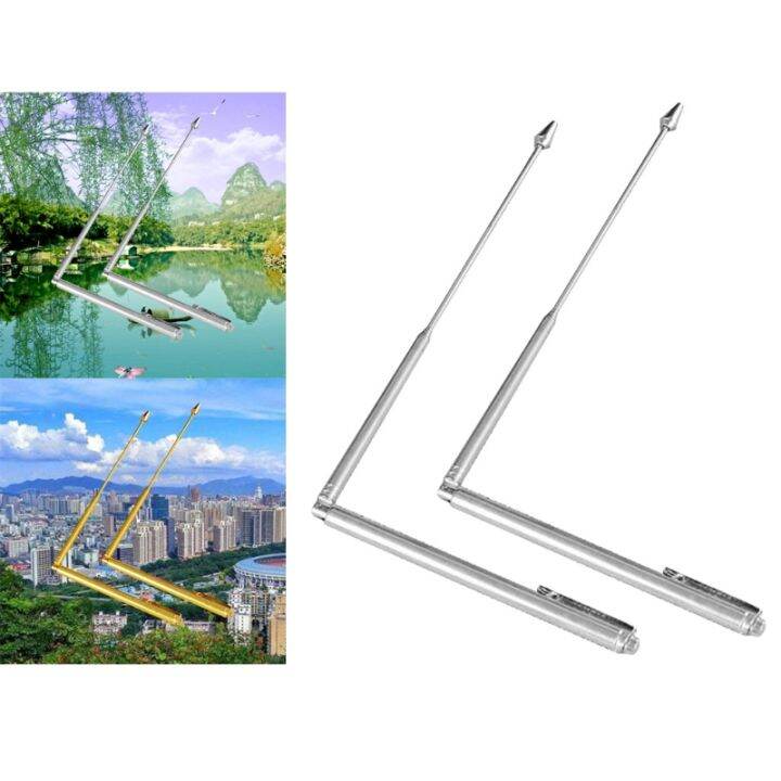 2 Pieces Metal Dowsing Rods Water Detector Tool Adjustable Finding