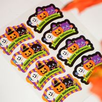 【LZ】△✳۩  Halloween Pumpkin Ghost Adesivos Gato Doces Biscuit Bags Embalagem de Presente Decoração Feliz Dia Das Bruxas DIY Party Supplies