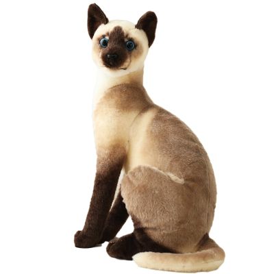 ตุ๊กตาแร็กดอลล์สยามแมวของเล่นตุ๊กตาอเมริกันชอร์ตเรียขนาด20-45ซม. ของเล่นสัตว์เหมือนจริงสำหรับ Kado Bayi ตกแต่งบ้านเด็ก