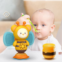 ของเล่นดนตรีพร้อมถ้วยดูดเก้าอี้สูง Interactive Toy Bee Sucker Turn Music Story Machine Rattle Teether Smoothing Toy Baby