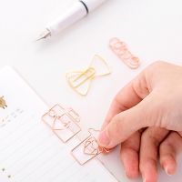 100pcs/lot Rose Gold Paper Clips Gold Silver Color Funny Kawaii Bookmark Office Shool Stationery Marking Clip