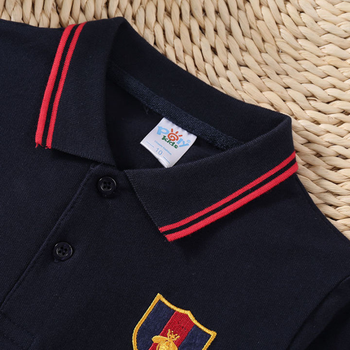 เสื้อผ้าเด็ก-t-เสื้อแบรนด์เนมผ้าฝ้ายแขนสั้น-polo-เสื้อสไตล์เกาหลีสำหรับเด็ก-t-เสื้อฤดูร้อนเสื้อคอปกเด็กชาย