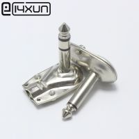 EClyxun 1Pcs Metal Right Angle 6.35 90 Degree 2/3 Pole Mono/Stereo Jack Plug 6.35mm Guitar Phone Amplifier Connector Electrical Connectors