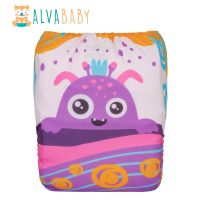 ALVABABY Washable Cloth Nappy Reusable Cloth Diaper with 1pc Diaper Insert Cloth Diapers