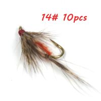 Icerio 10ชิ้นกวางผม Caddis แห้งบินผูกตะขอปลาเทราท์ตกปลาบินล่อ Humpy บิน