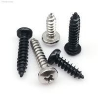 ❅ 100X M1 M1.5 M2 M3 M4 Mini Tiny 304 A2 Stainless Steel Black Carbon Steel Cross Phillips Pan Round Head Self-tapping Wood Screw