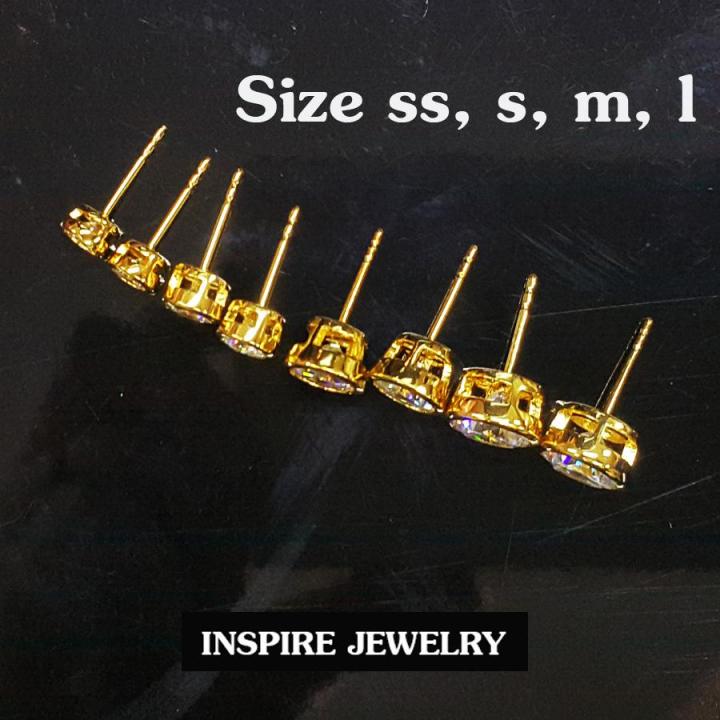 inspire-jewelry-ต่างหูฝังเพชรสวิส-งานเพชร-cz-แท้-ราคาเบาๆ-เพชรวิ้งเจิดจรัสที่สุดในสามโลก-หุ้มทองแท้-100-or-gold-plated-งานจิวเวลลี่-ฝังล็อค