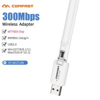 300Mbps อะแดปเตอร์มินิยูเอสบีไวไฟไร้สายการ์ดเน็ตเวิร์ก MT7603U LAN ตัวรับสัญญาณ Wi-Fi เสาอากาศ Dongle 802.11 B/g/n สำหรับพีซี Windows8 10 11