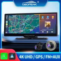 10.26 Dash Cam Rearview Camera Wifi Carplay Android Auto 4K DVR GPS Navigation Video Recorder Dashboard Dual Len 24H Park AUX