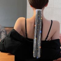 【YF】 FYUAN Shine Full Rhinestone Hairpins for Women Bijoux Long Tassel Crystal Hair Accessories Wedding Banquet Jewelry