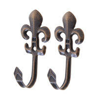 2 ชิ้นผ้าตะขอแขวน Vintage Iron Wall Hook Rustic Key Coat กระเป๋าแขวนหมวก Rustic Robe Hooks สำหรับ Home ห้องน้ำ - Wefdger