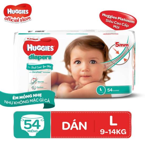 Tã dán huggies diapers platinum l54 - ảnh sản phẩm 1