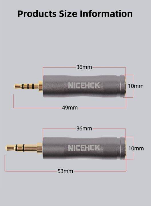 nicehck-ไฮไฟหูฟังอะแดปเตอร์เสียบ4-4มิลลิเมตรหญิง3-5มิลลิเมตร2-5มิลลิเมตรชายลวดเชื่อมต่อชุบทองเสียงแจ็คเอียร์บัดอุปกรณ์เสริม