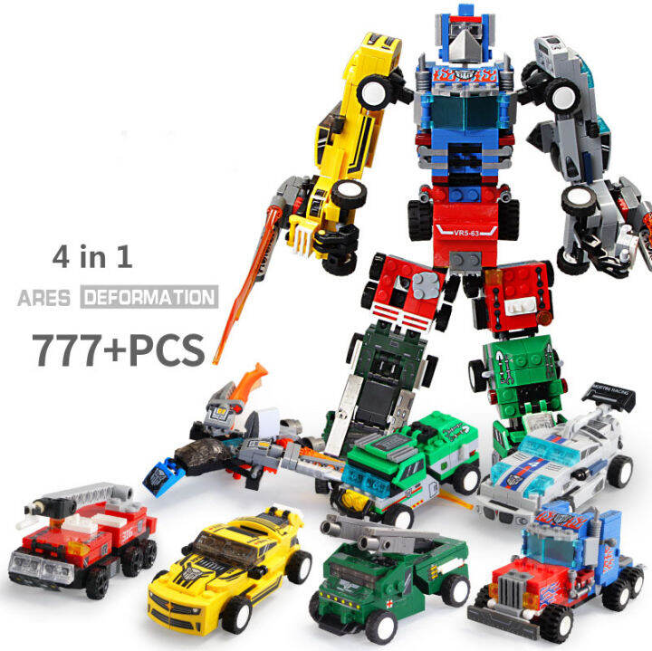 6-in-1-transformation-robot-building-block-city-vehicle-engineering-excavator-car-truck-racing-car-bricks-construction-toys