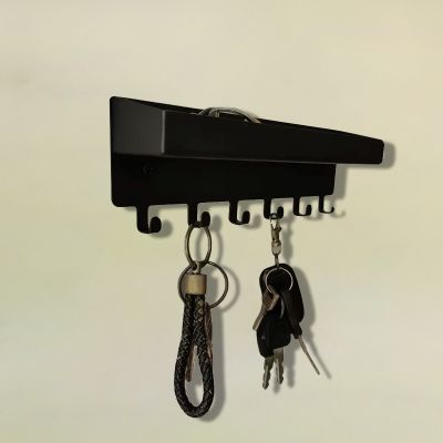 【YF】 Wall Mount Metal Key Holder Hanging Shelf Mail Organizer Cabide Decorativo com 6 Gancho Governanta na Parede