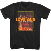 เสื้อยืด พิมพ์ลายอัลบั้ม Kiss Love Gun NYC Rock Band Merch สําหรับผู้ชาย