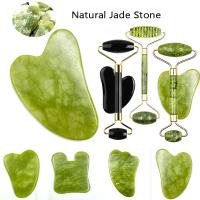 ✈❁ Natural Jade Face Massager Gua Sha Stone Face Guasha Masaje Facial Board Acupoint Eye Care SPA Massager Tool massage visage