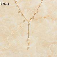 SOMMAR Newest Arrival Gold color Female Friend pendants Y-shaped gypsophila pearl necklace multi-layer necklaces luxury