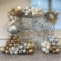 180pcs Chrome Gold Silver Balloons Arch Garland Kit Wedding Party Decoration Birthday Anniversary Backdrop Decor Supplies Globos