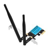 PCI-E การ์ดเน็ตเวิร์กไร้สาย2.4GHz/5GHz แถบคู่การ์ดเน็ตเวิร์กครอบคลุมกว้างพร้อมเสาอากาศ25dbi คอมพิวเตอร์ตัวรับสัญญาณ WiFi