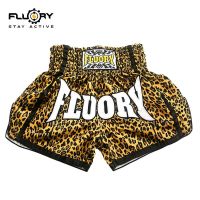 FLUORY Leopard Print Muay Thai Shorts for Men and Women Fighting Muay Thai Pants Authentic Fighting Fighting Sanda Training Clothes