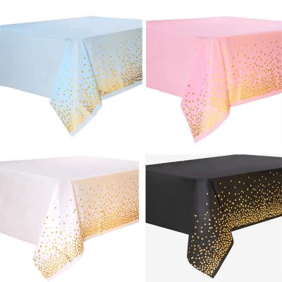Rose Gold Dot Gilded Tablecloth 137cm x 273cm Disposable Table cloth Kids Birthday Party Supplies Baby Shower Wedding Home Decor