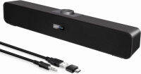 VOTNTUT Computer Speakers,Wired USB Desktop Speaker,Stereo USB Powered Mini Sound Bar Speaker for PC Tablets Desktop Laptop MP3 Mac Air/Pro((USB-C to USB Adapter Included) Black