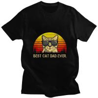 Fashion Casual Tshirt Best Cat Dad Clothing Vintage T-Shirts Camisa Premium Cotton Mens Oversized Hip Hop Tshirts