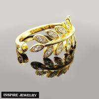 Inspire Jewelry ,แหวนช่อมะกอก ฝังเพชรCZ  ตัวเรือนหุ้มทองแท้ 24K พิเศษสามารถปรับขนาดได้ พร้อมถุงกำมะหยี่