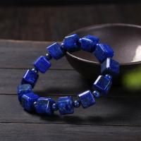 top ☬ Natural Afghan Lapis Lazuli Square Sugar-Shaped Barrel-Shaped Bead Bracelet Loose Beads Accessories Blue Crystal Bracelet ZZ