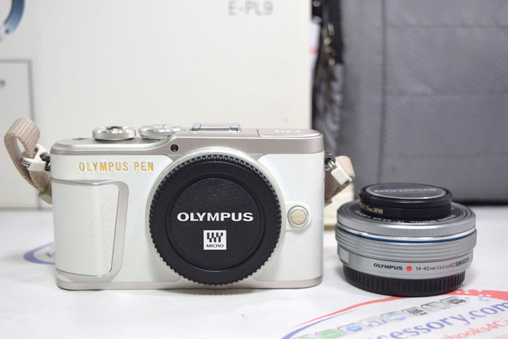 ขาย-กล้อง-olympus-pen-e-pl9-พร้อมเลนส์-14-42-สีเงิน-สภาพสวย-อุปกรณ์ครบกล่องแถมฟิวเตอร์