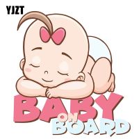 YJZT 14.5CMX15.6CM Baby ON Board Pvc Decal Sleeping Baby Car Stickers 13A-0058