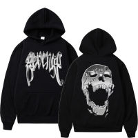 Vintage Revenge Skull Graphic Print Hoodie Streetwear Hip Hop Rap Chief Keef Sweatshirts Men Fashion Loose Hoodies Size XS-4XL