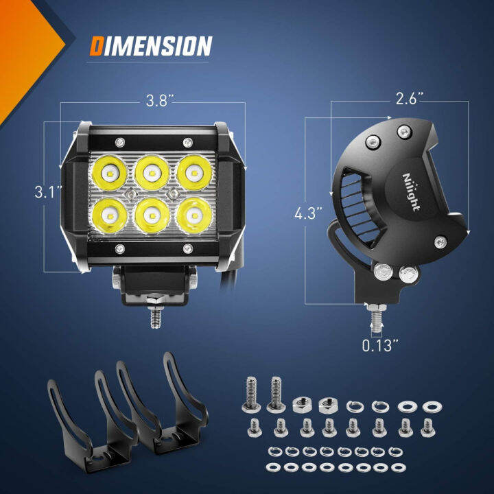 nilight-zh003-20inch-126w-spot-flood-combo-led-light-bar-4pcs-4inch-18w-spot-led-pods-fog-lights-for-jeep-wrangler-boat-truck-tractor-trailer-off-road-2-years-warranty-126w-4pcs-18w-led-light