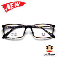 กรอบแว่นตา สำหรับตัดเลนส์ แว่นตาชาย หญิง Fashion รุ่น Paul Frank 3051 กรอบเต็ม Rectangle ทรงเหลี่ยม ขาข้อต่อ วัสดุ TR 90 รับตัดเลนส์ทุกชนิด