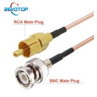 BEVOTOP RG316 Cable BNC Male to RCA Male Plug 50 Ohm RG-316 RF Coaxial Pigtail Extension Jumper Cord Video BNC to RCA Adapter