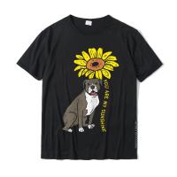 Pitbull Sunflower Sunshine Pitties Pet Dog Lover Owner Gift T-Shirt Fashionable Casual T Shirt Cotton Male Tops Shirt Casual