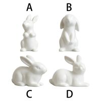 Rabbit Statue Animal Miniature Easter Bunny Figurines for Cabinet Decoration