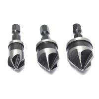 Lon 3x Hex Countersink Bore Boring Set for Wood Metal Quick Change Drill Bit Tools