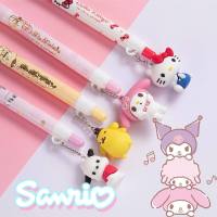 Sanrio เครื่องเขียนจี้การ์ตูนแบบกดน่ารักลาย Hello Kitty 6/12ชิ้นที่ห้อยปากกาเจลปากกาเซ็นชื่อเด็กผู้หญิงนักเรียนปากกาหมึกซึม