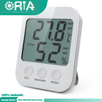 Indoor Thermometer Hygrometer - Digital Humidity Humidity Gauge Accurate Temperature  Monitor Max/min Records, Lcd Backlight Clock, Comfort Icon For Ho