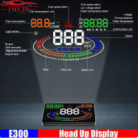 E300 HUD Car OBD2 Head Up แสดงผลเครื่องมือวิเคราะห์โปรเจคเตอร์ Digital Speed Security Alarm อุณหภูมิน้ำแรงดันไฟฟ้า Speed Alarm