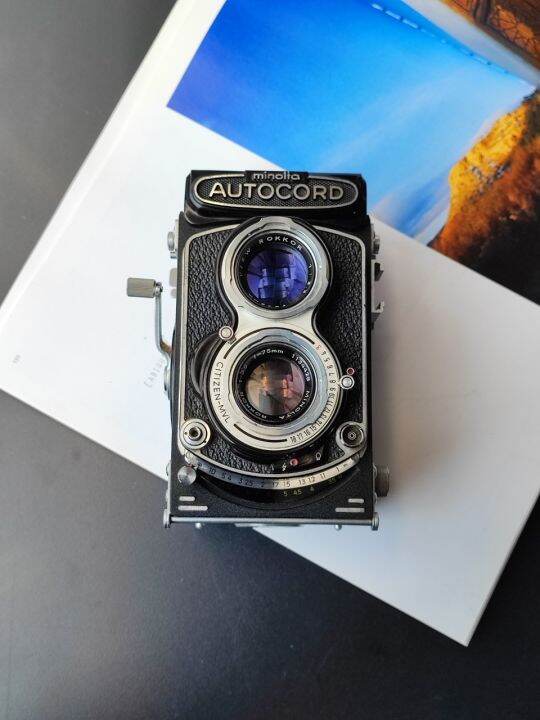 Minolta Autocord 6x6 Rokkor 3.5/75mm Cámara Réflex De Objetivos Gemelos (TLR - Foto 3