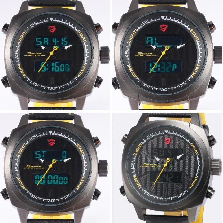 นาฬิกาข้อมือผู้ชาย-เหลือง-ดำ-silvertip-shark-sport-watches