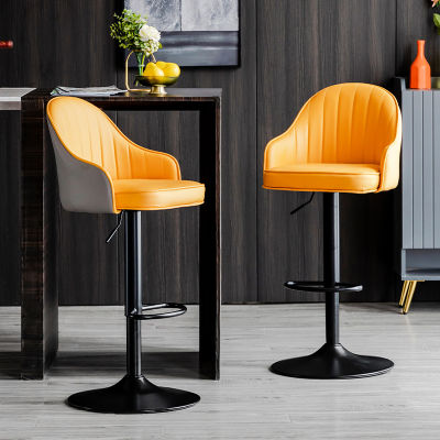 เก้าอี้บาร์ Modern Minimalist Home เก้าอี้บาร์ Nordic Light Luxury Bar สตูลพนักพิง High Bar เก้าอี้ Lift