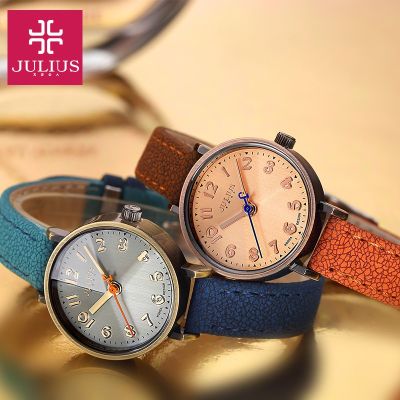 Julius ใหม่เอี่ยมรับส่งต้นทุนต่ำนาฬิกา Julius ผสมสีย้อนยุคและเข้ากับกันน้ำขนาดกะทัดรัดนาฬิกาข้อมือนักเรียนแฟชั่นนาฬิกาผู้หญิง855จากญี่ปุ่น
